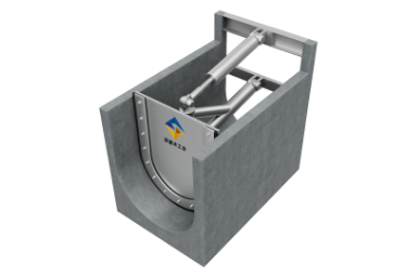 攔蓄式沖洗門工作流程